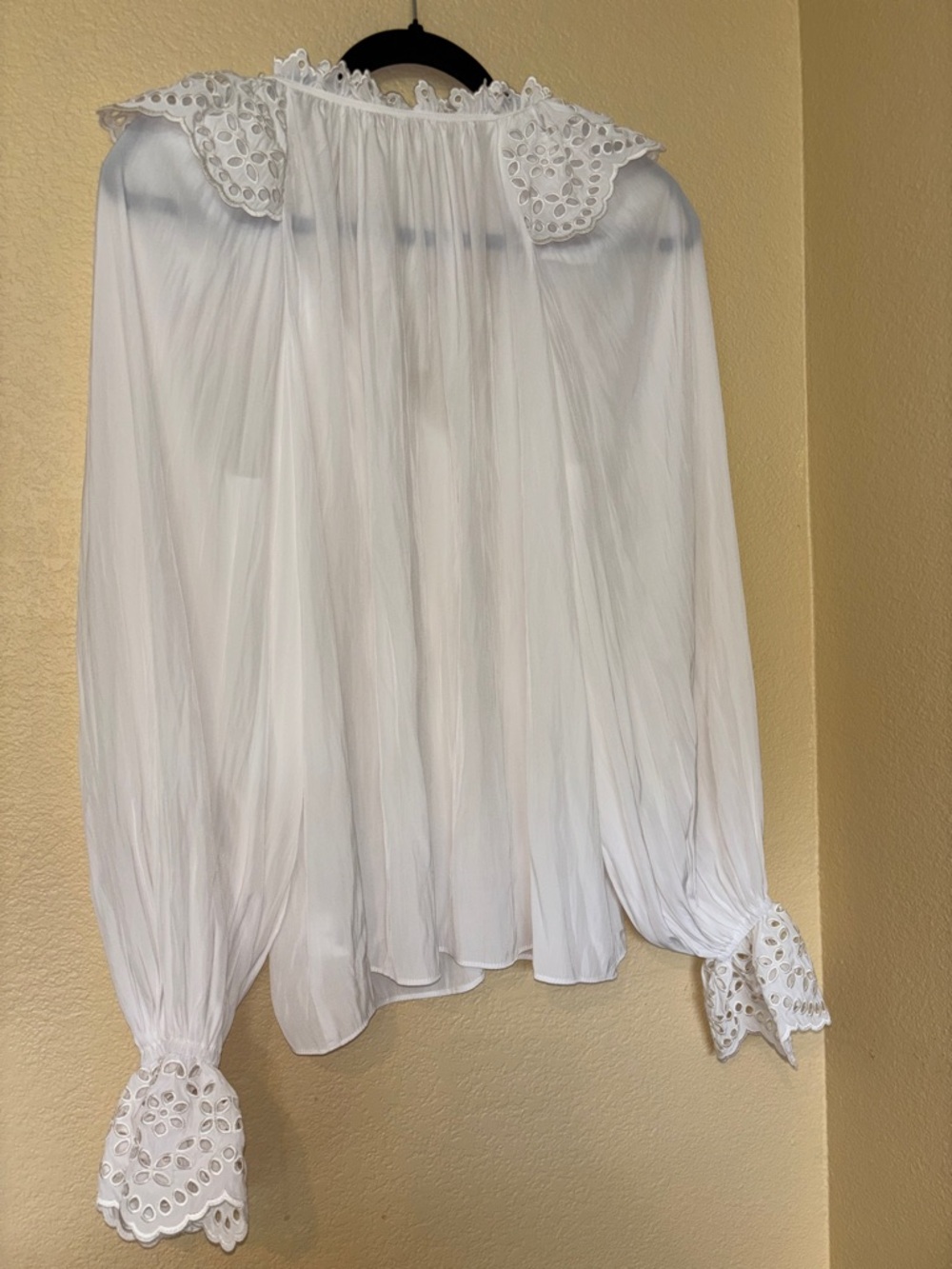 Ramy Brook Lilian Ruffle Eyelet Top White XL NWT - Picture 7 of 10